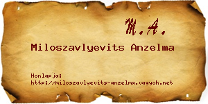 Miloszavlyevits Anzelma névjegykártya